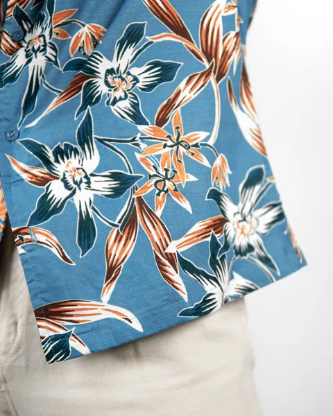 Basics Cuban Shirts in Hawaiin Print Colourway