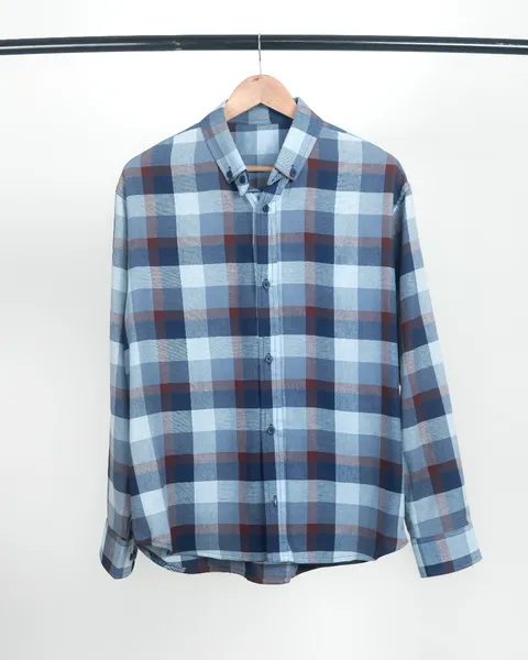 Basics Plaid Flannel Shirts in Azzure Colourway
