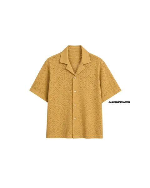 Basics Crochet Shirt In Mustard Colourway
