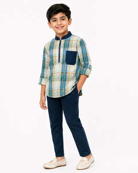 Light Check Boys Zip Shirt – 2-8 Years