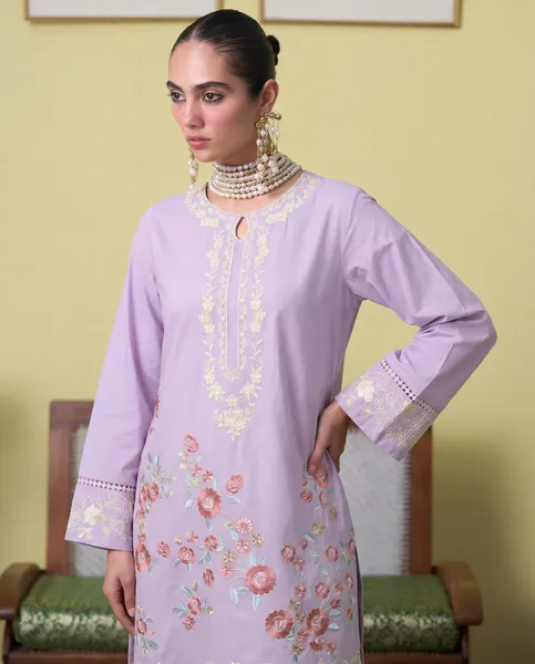 Pakistani Original Sahibas Cotton Stitched 2Pcs _ Lavender