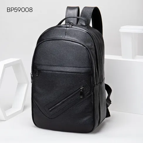 Genuine leather men's Laptop backpack 