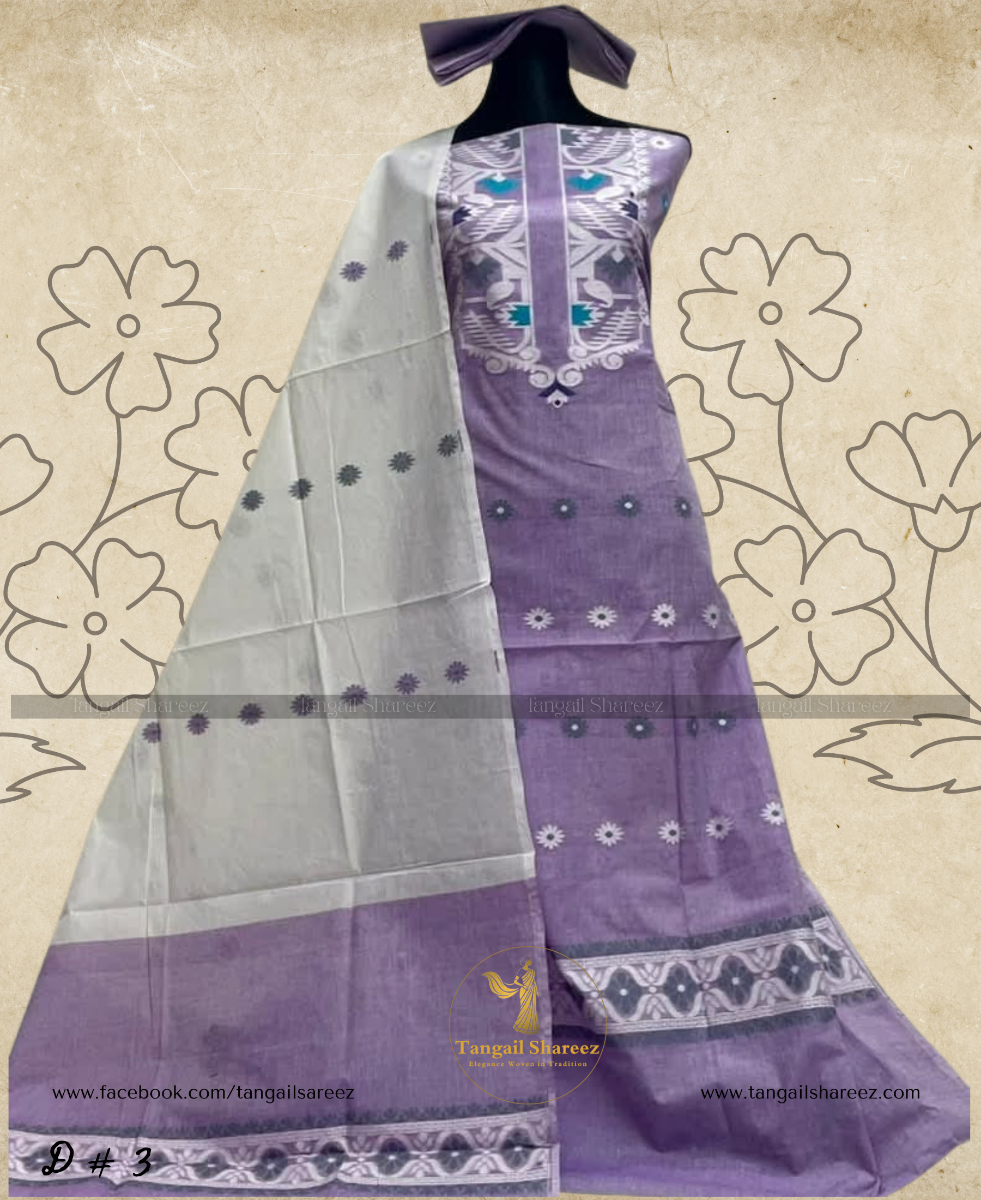 Jamdani Three Piece ( Unstitched ) D # 3