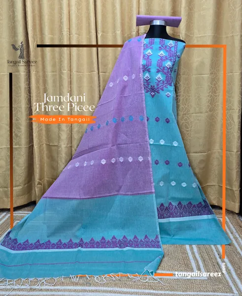 Jamdani Three Piece ( Unstitched ) D # 5