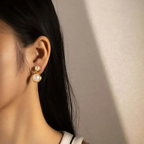  Vintage Double Pearl Earring