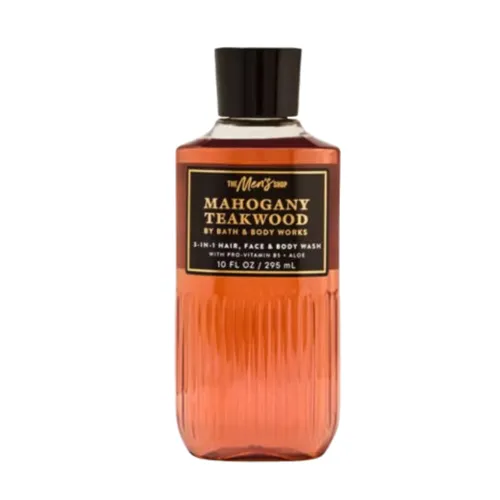 Bath & Body Works Mahogany Teakwood 3-in-1 Hair, Face & Body Wash | Men's Body Wash (236ml)