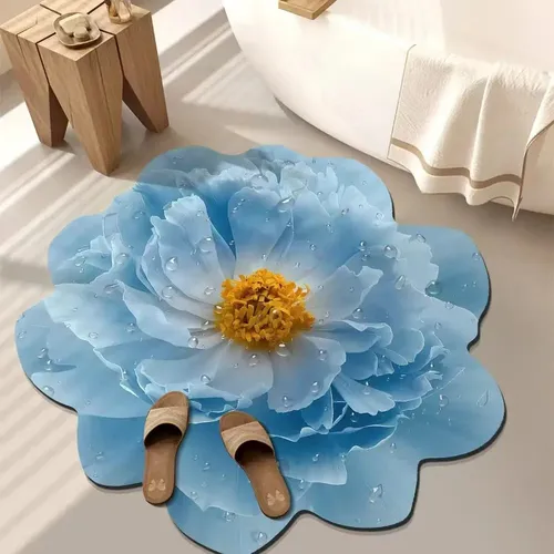 3D Floral Non-Slip Absorbent Floor Mat