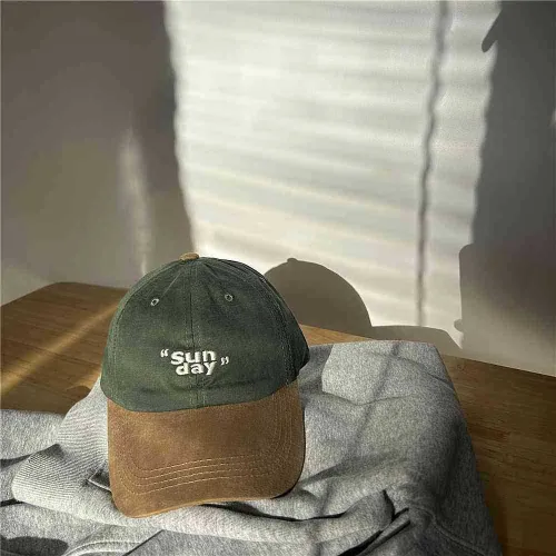 Korean Color-Block Baseball Cap – Retro & Sun-Protected