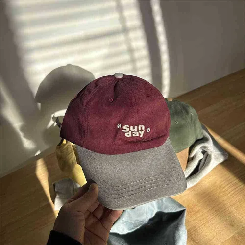 Korean Color-Block Baseball Cap – Retro & Sun-Protected