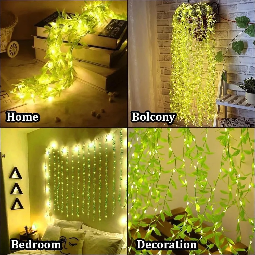Artificial Green Leaf Led String Light (1 Pc)
