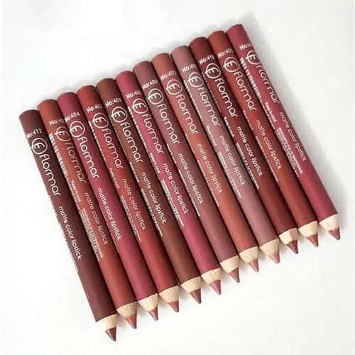 Flormar Matte Wooden Pencil Lip Liner Lipstick Set (12 pcs)