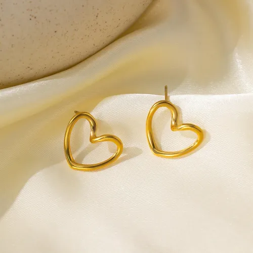 Geometric Heart Circle Earrings