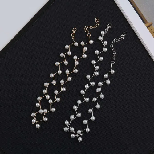  Pearl Collarbone Chain Choker Necklace 