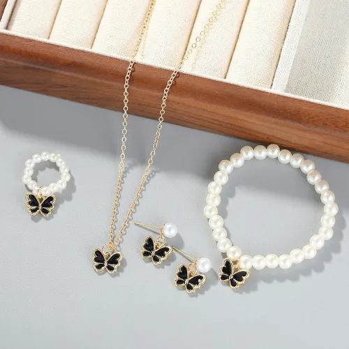 Creative Pearl Butterfly Jewelry Set (5 pc)