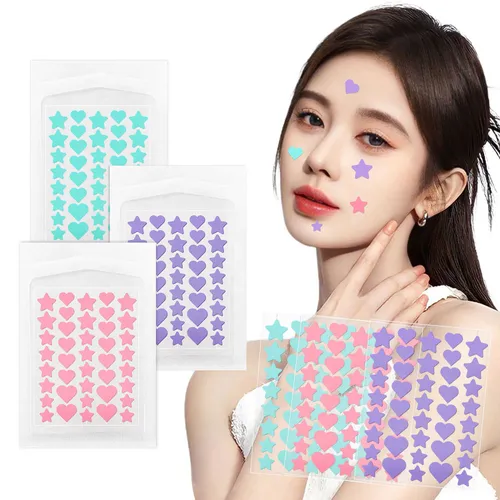 Colorful Ac*ne Patches Star & Heart Shaped Sticker (1 pata)