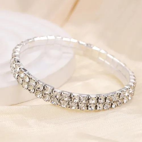 Double Row Round Diamond Bracelet (1 pc)