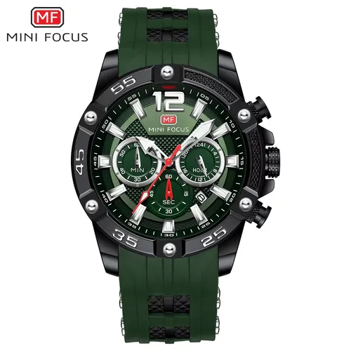 MINI FOCUS Mens Silicone Waterproof Watch 