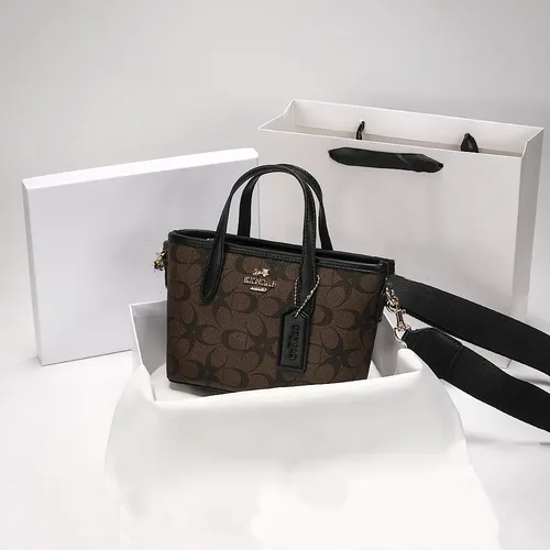  Printed One-Shoulder Cross-Body Basket Bag