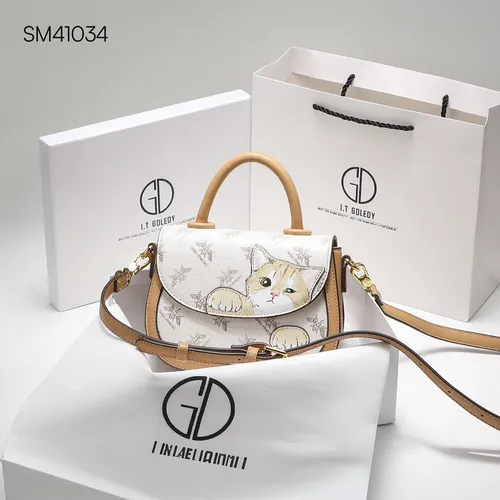 High-end cute cat graffiti crossbody bag