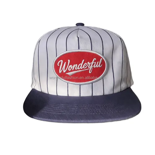 5 Panel Solf Top Striped Retro Baseball Cap.