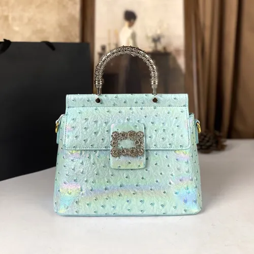 Diamond-encrusted Ostrich Handbag