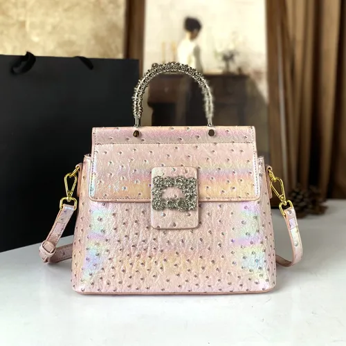 Diamond-encrusted Ostrich Handbag