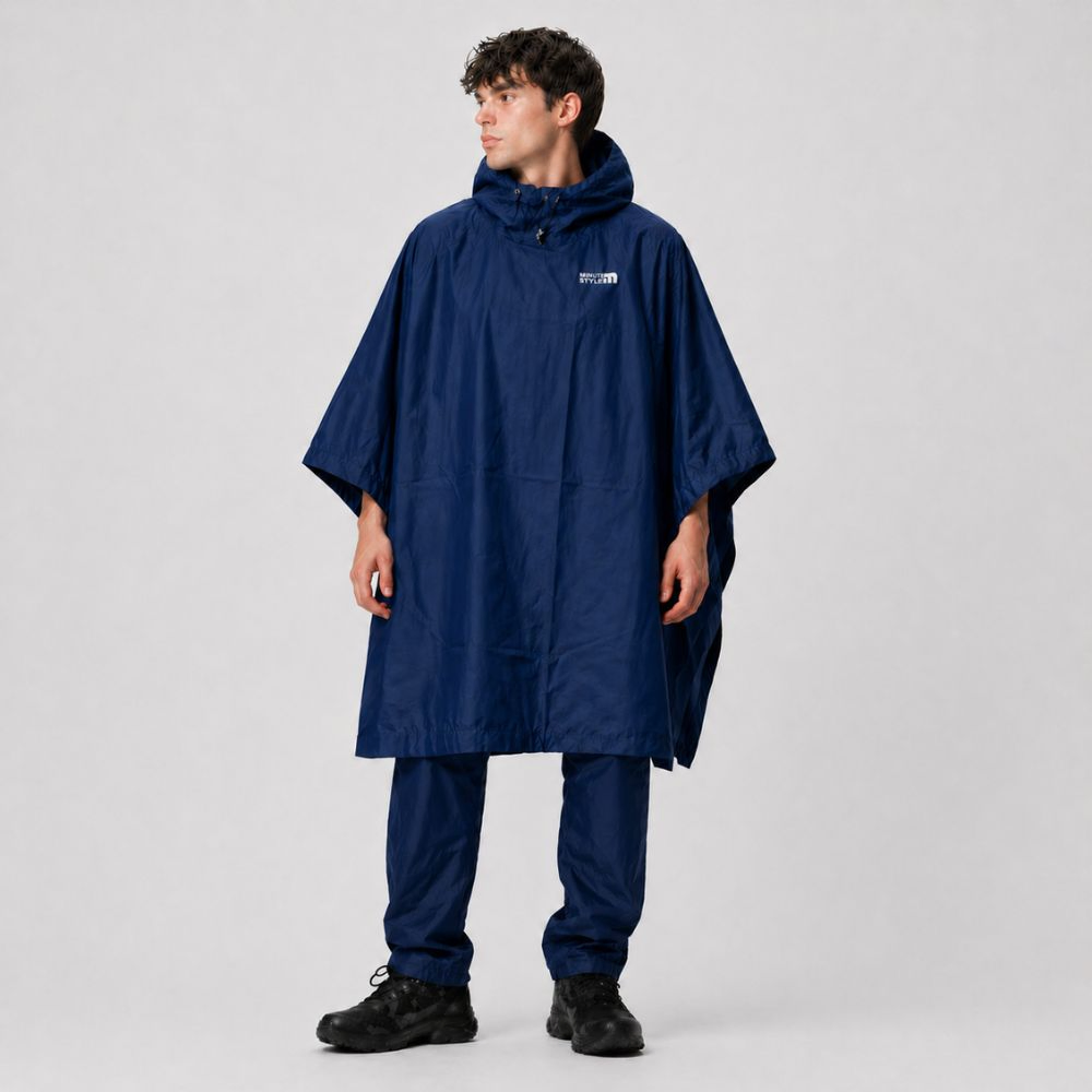 Poncho Raincoat Combo (Raincoat+Trouser) - Navy Blue