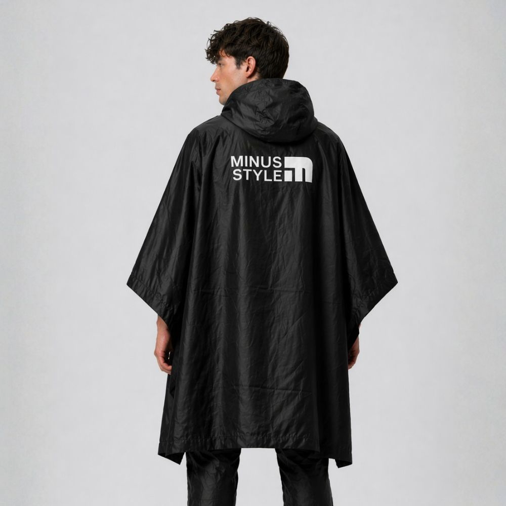 Poncho Raincoat Combo (Raincoat + Trouser) - Black 