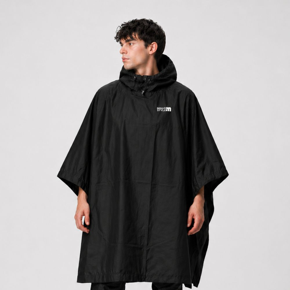 Poncho Raincoat Single (without trouser) -Black