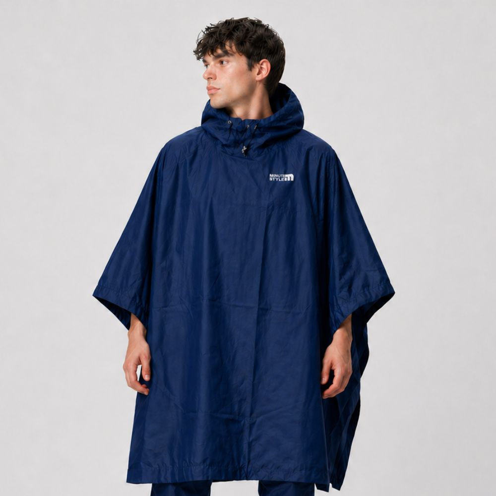 Poncho Raincoat Single (without trouser) -Navy Blue