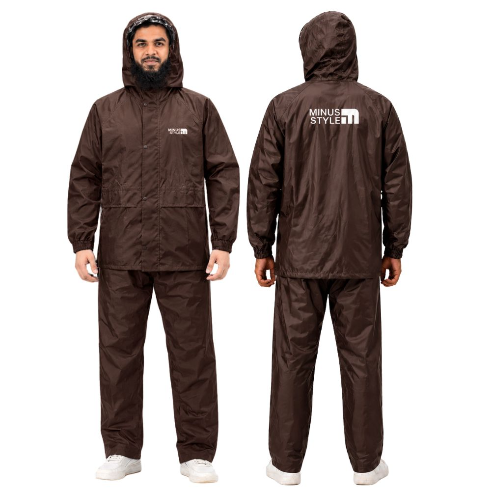 Chocolate - 100% Water Proof Raincoat (PU Coated) with Seam Sealing