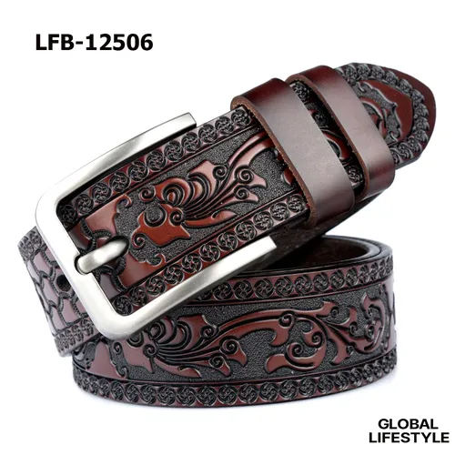 Men's Carved Genuine Leather Belt