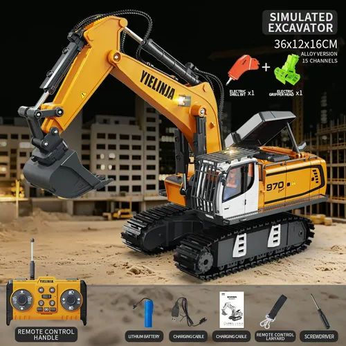Channel RC Excavator & Dump Truck Toy