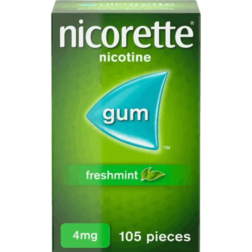 Nicorette Freshmint 4mg Nicotine Gum For Smokers & Vapers 105pcs
