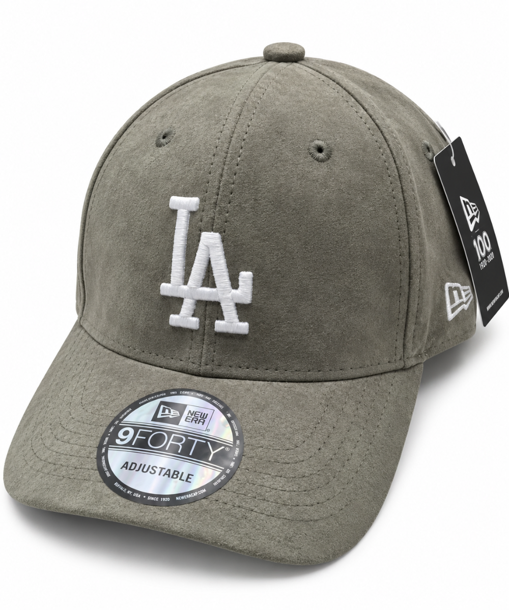 LA Premium Taupe Grey Suede LA Embroidered Baseball Cap