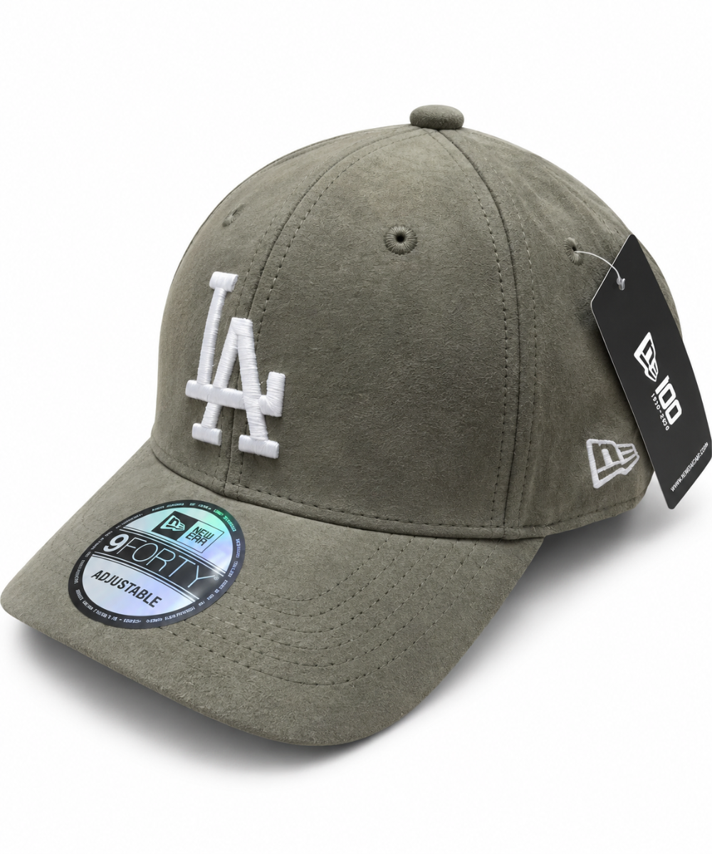 LA Premium Taupe Grey Suede LA Embroidered Baseball Cap