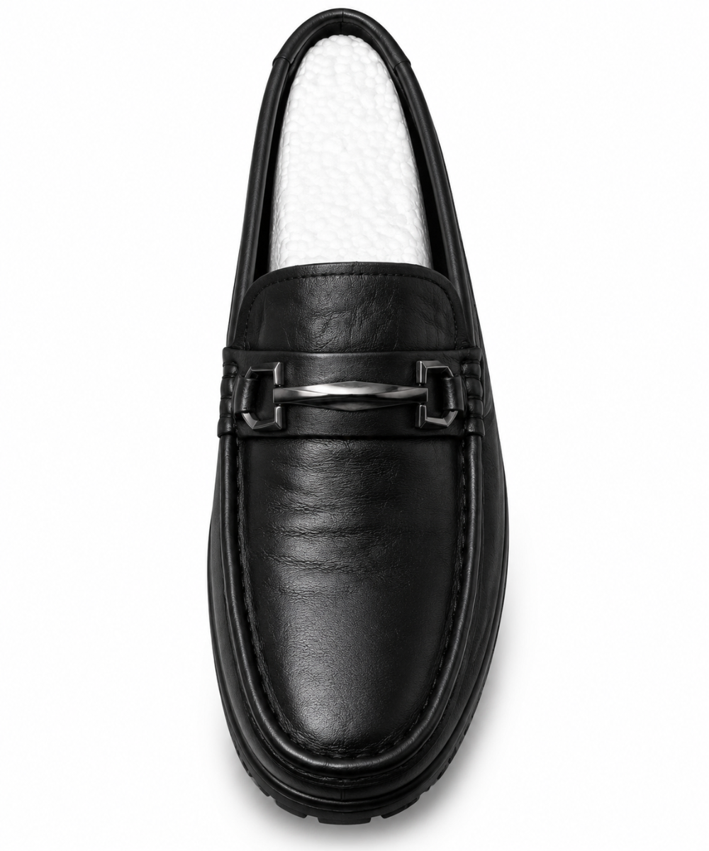 Premium Imported Leather Loafers for Men | Classic Black Luxury Slip-On Shoes