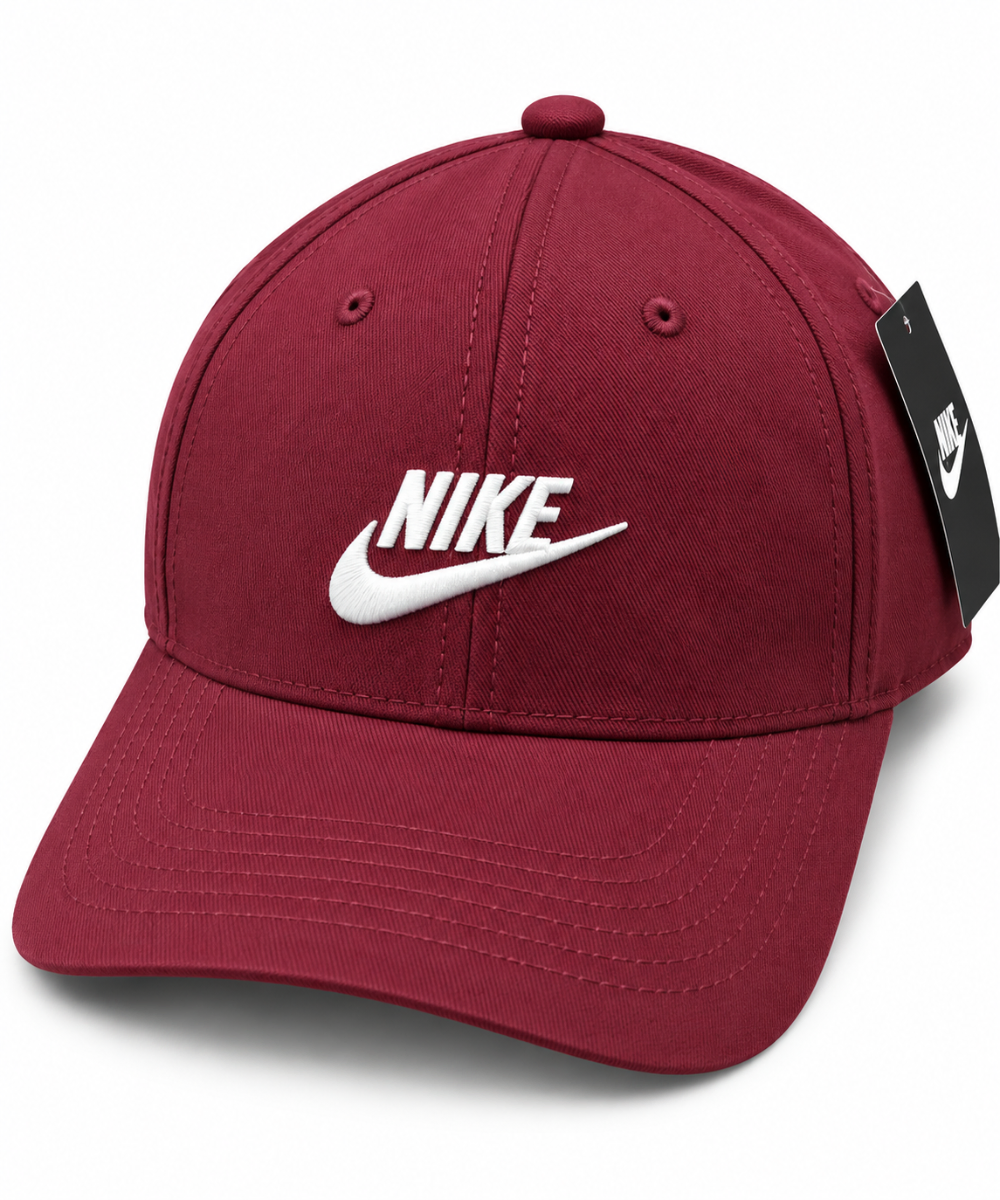 Nike Premium Burgundy Nike-Style Embroidered Baseball Cap – Sport Lifestyle Accessory