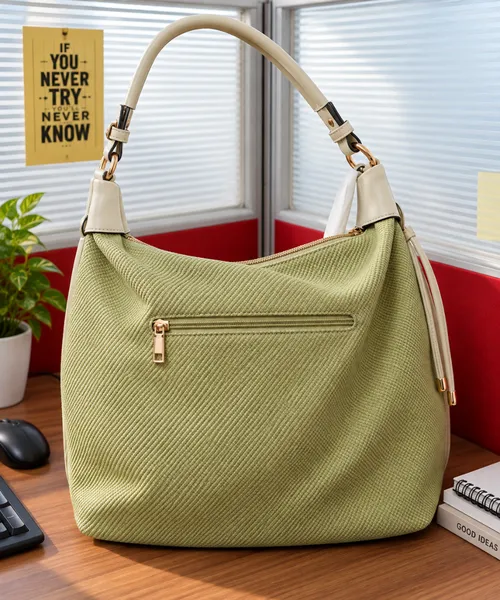 Luxury Sage Green Textured Shoulder Bag – Imported Premium Women’s Handbag