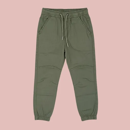 Kids Cargo Jogger Pants – Olive Green