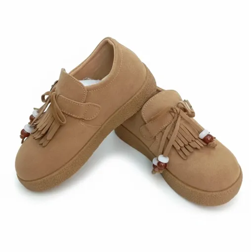 Marlowe Fringe Bead Loafers – Camel For Baby Girls