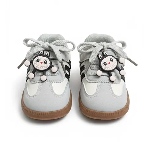 Grey & White Baby Sneakers 