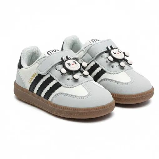 Grey & White Baby Sneakers 