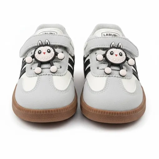 Grey & White Baby Sneakers 