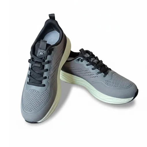 STYLE Gray Athletic Sneakers – Neon Yellow Sole