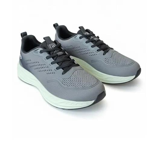 STYLE Gray Athletic Sneakers – Neon Yellow Sole