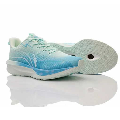 Beige AuraFlow Gradient Running Shoes –Mint Blue Edition
