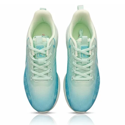 Beige AuraFlow Gradient Running Shoes –Mint Blue Edition