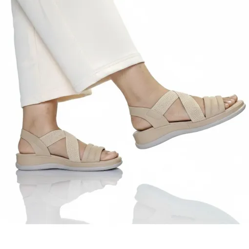 SIKETU LuxeWeave Comfort Flat Sandals –Beige