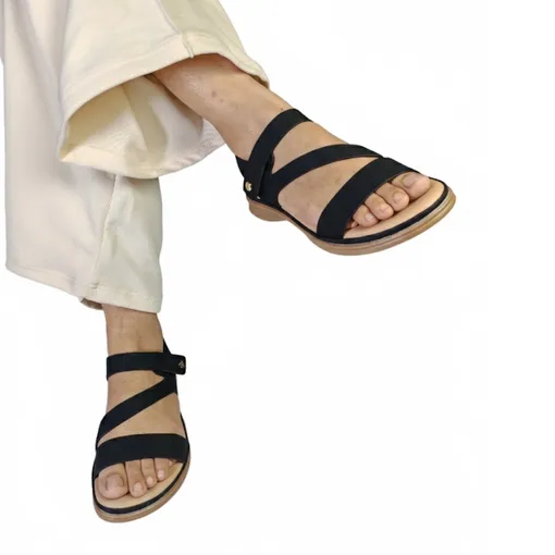 SIKETU Comfort Cross-Strap Ladies Sandals –Black Elegance Edition